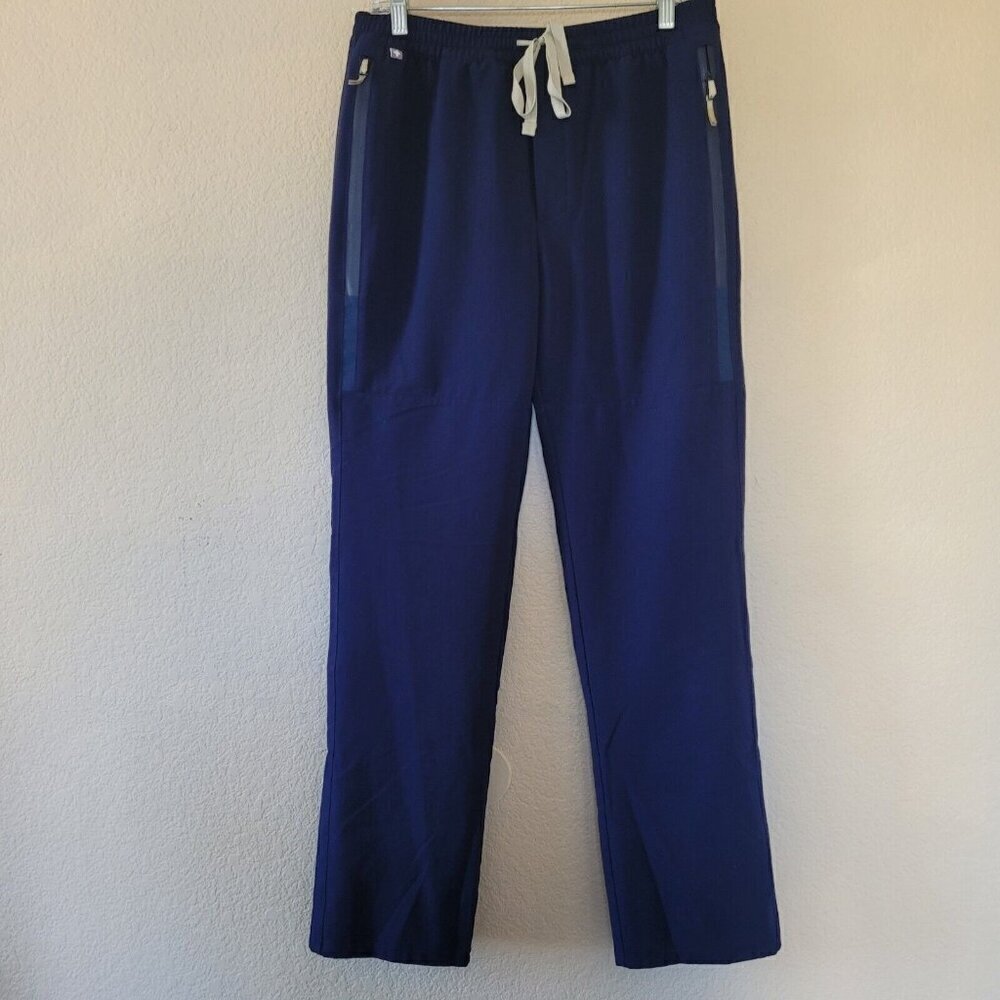 Figs Men Elastic Waist Natib Classic Pants Scrubs Size Medium Medical Nurse Blue